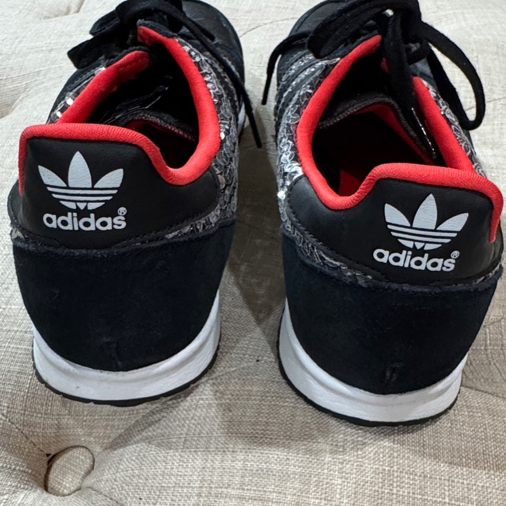 Adidas Women's Black and Red Paisley Sneakers - Picture 3 of 6